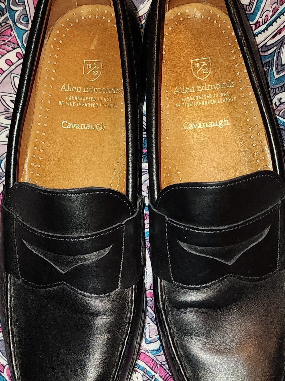Allen Edmonds Cavanaugh Black Leather Men's Penny Loafers